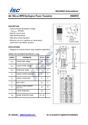 D972 Datasheet PDF Inchange Semiconductor