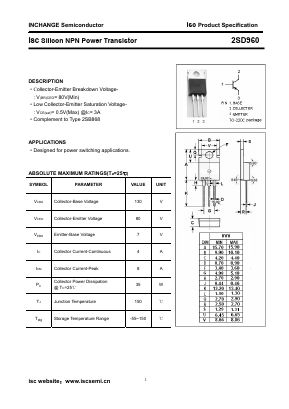 2SD960 Datasheet PDF Inchange Semiconductor