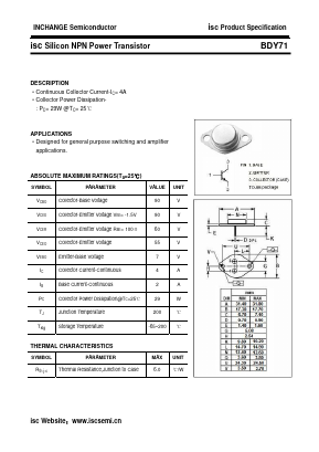 BDY71 Datasheet PDF Inchange Semiconductor