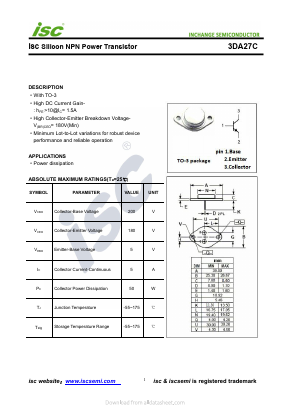 3DA27C Datasheet PDF Inchange Semiconductor