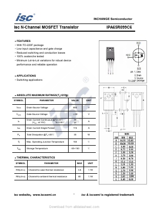 IPA65R099C6 Datasheet PDF Inchange Semiconductor