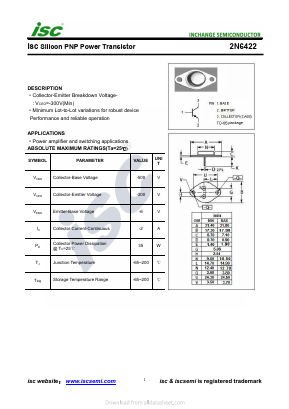 2N6422 Datasheet PDF Inchange Semiconductor