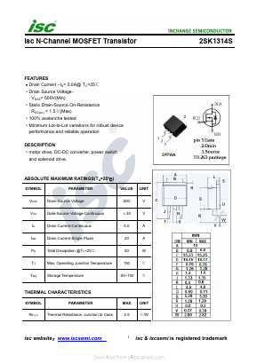 2SK1314S Datasheet PDF Inchange Semiconductor
