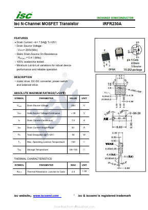 IRFR230A Datasheet PDF Inchange Semiconductor