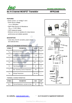 IRFR234B Datasheet PDF Inchange Semiconductor