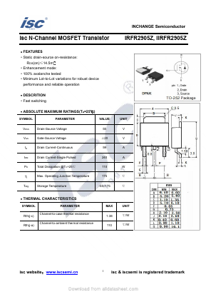 IRFR2905Z Datasheet PDF Inchange Semiconductor