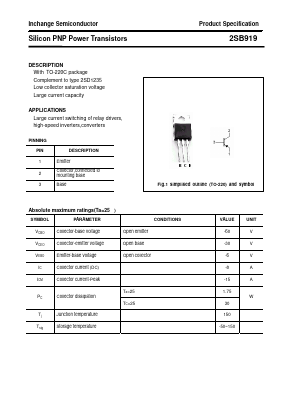 2SB919 Datasheet PDF Inchange Semiconductor