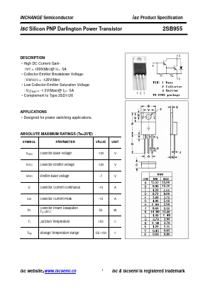 2SB955 Datasheet PDF Inchange Semiconductor