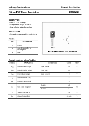 2SB1436 Datasheet PDF Inchange Semiconductor