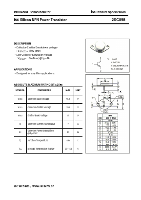 2SC898 Datasheet PDF Inchange Semiconductor