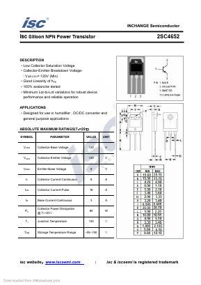 2SC4652 Datasheet PDF Inchange Semiconductor