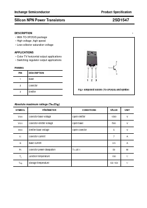 D1547 Datasheet PDF Inchange Semiconductor