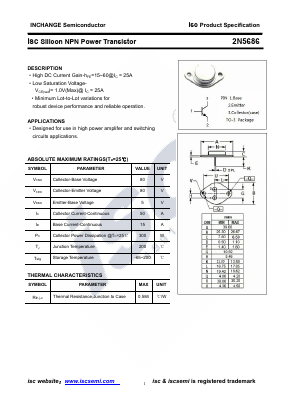 2N5686 Datasheet PDF Inchange Semiconductor