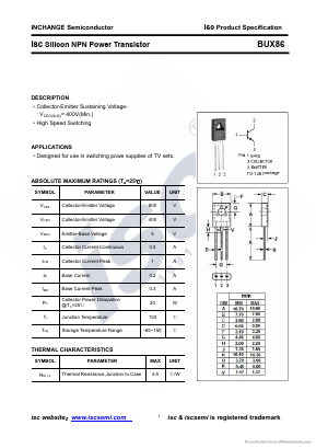 BUX86 Datasheet PDF Inchange Semiconductor