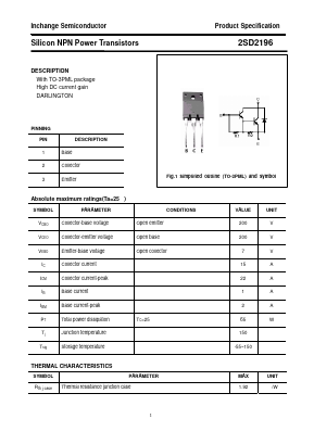 2SD2196 Datasheet PDF Inchange Semiconductor