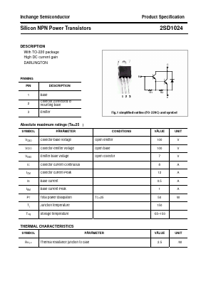 2SD1024 Datasheet PDF Inchange Semiconductor