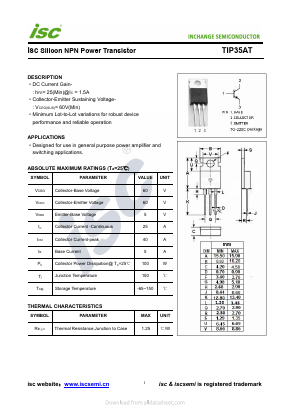TIP35AT Datasheet PDF Inchange Semiconductor