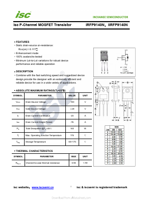 IIRFP9140N Datasheet PDF Inchange Semiconductor