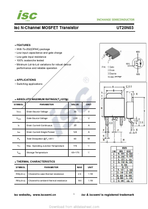 UT20N03 Datasheet PDF Inchange Semiconductor