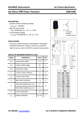 A1440 Datasheet PDF Inchange Semiconductor