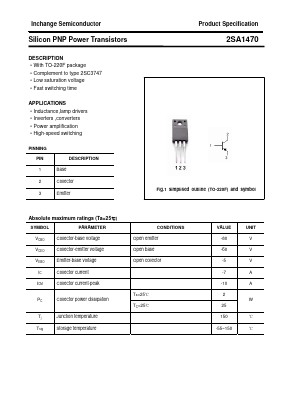 2SA1470 Datasheet PDF Inchange Semiconductor