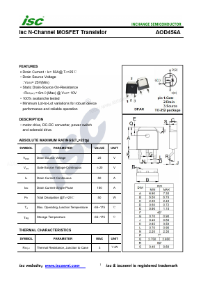 AOD456A Datasheet PDF Inchange Semiconductor