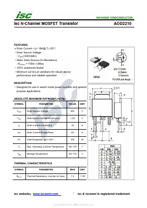 AOD2210 Datasheet PDF Inchange Semiconductor