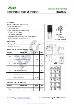 R6535ENZ Datasheet PDF Inchange Semiconductor