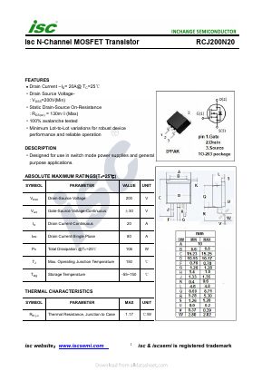 RCJ200N20 Datasheet PDF Inchange Semiconductor