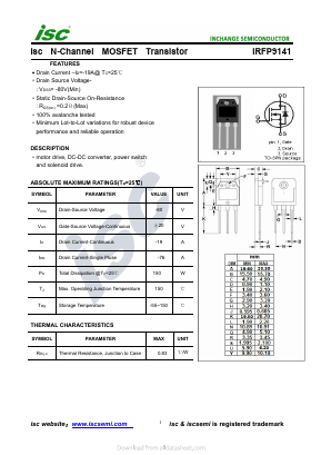 IRFP9141 Datasheet PDF Inchange Semiconductor