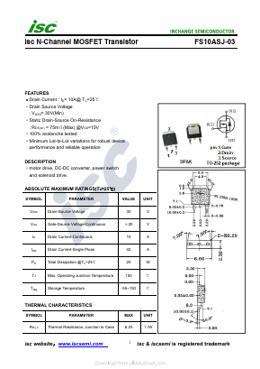 FS10ASJ-03 Datasheet PDF Inchange Semiconductor