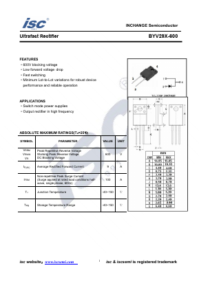 BYV29X-600 Datasheet PDF Inchange Semiconductor