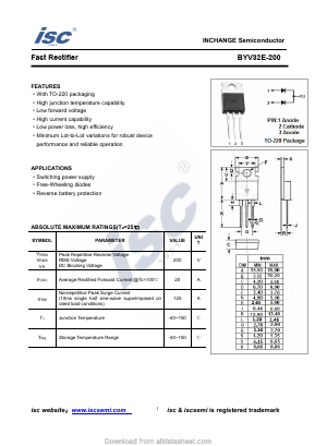 BYV32E-200 Datasheet PDF Inchange Semiconductor