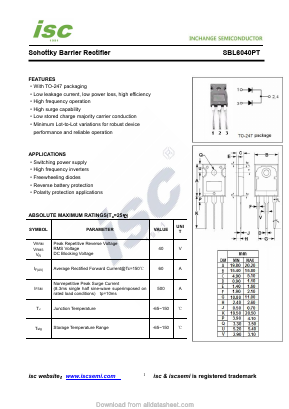 SBL6040PT Datasheet PDF Inchange Semiconductor