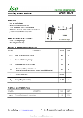 MBRS2560CT Datasheet PDF Inchange Semiconductor