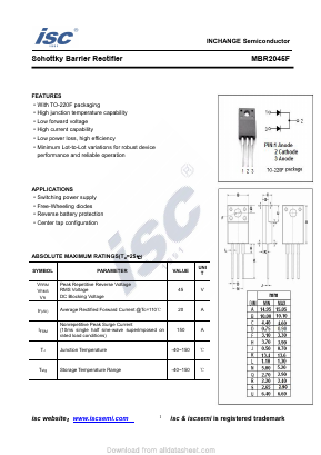 MBR2045F Datasheet PDF Inchange Semiconductor