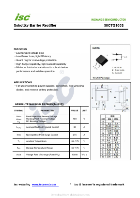 30CTQ100S Datasheet PDF Inchange Semiconductor