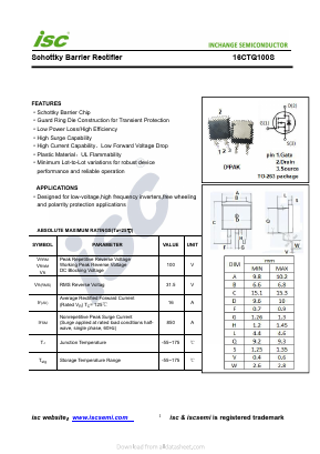 16CTQ100S Datasheet PDF Inchange Semiconductor