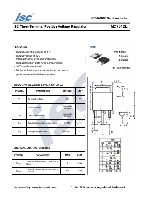 MC7812E Datasheet PDF Inchange Semiconductor