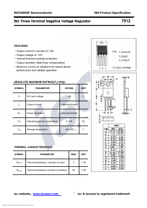 7912 Datasheet PDF Inchange Semiconductor