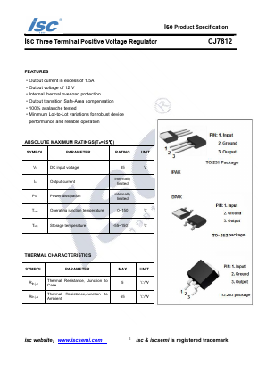 CJ7812 Datasheet PDF Inchange Semiconductor
