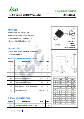 NP80N06ELD Datasheet PDF Inchange Semiconductor