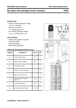 T430 Datasheet PDF Inchange Semiconductor