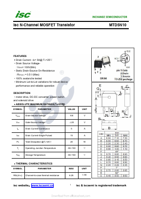 MTD5N10 Datasheet PDF Inchange Semiconductor