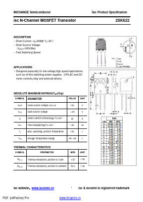 2SK622 Datasheet PDF Inchange Semiconductor