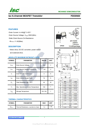 FDD5N50 Datasheet PDF Inchange Semiconductor