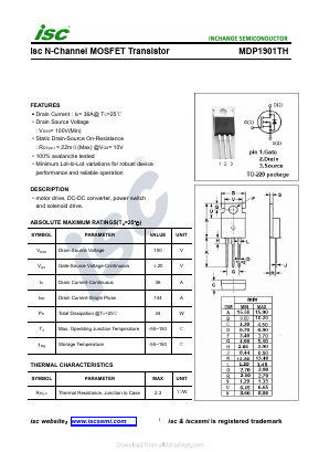 MDP1901TH Datasheet PDF Inchange Semiconductor