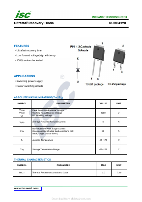 RURD4120 Datasheet PDF Inchange Semiconductor