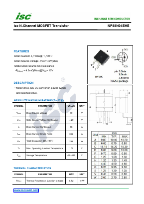 NP88N04EHE Datasheet PDF Inchange Semiconductor