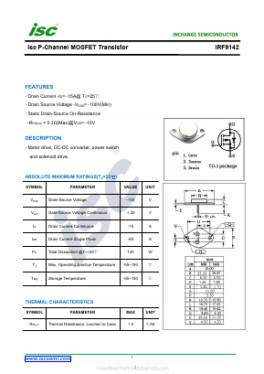 IRF9142 Datasheet PDF Inchange Semiconductor